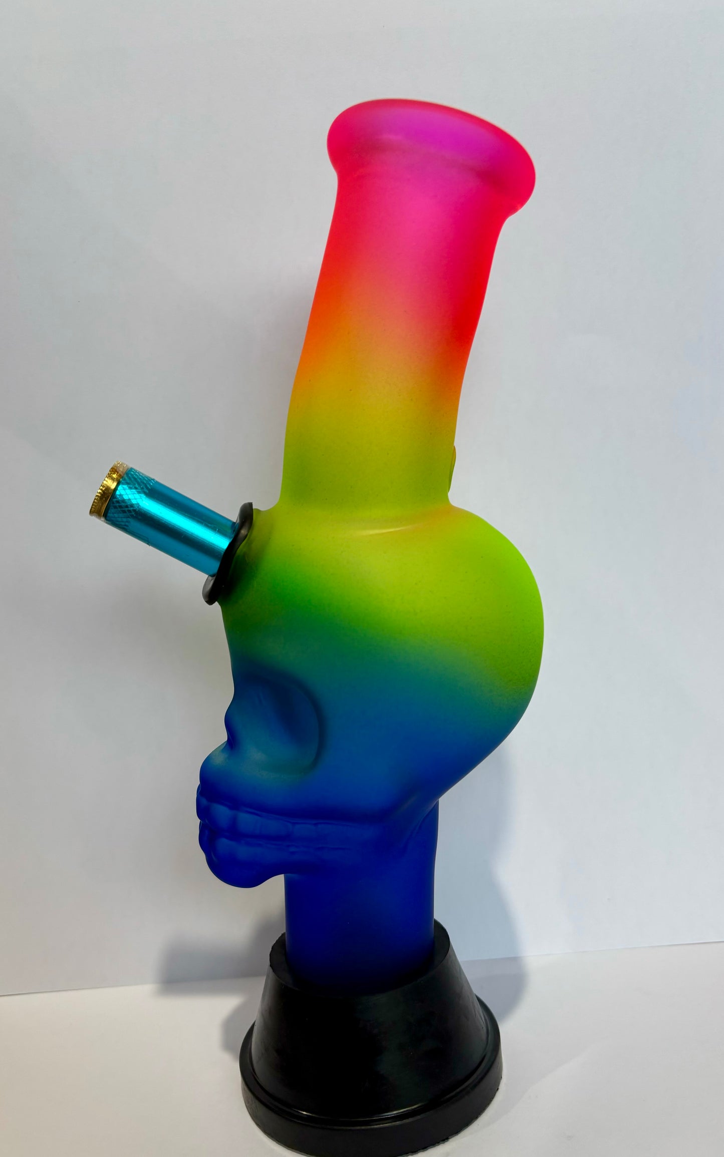 Rainbow Skull Glass Bong