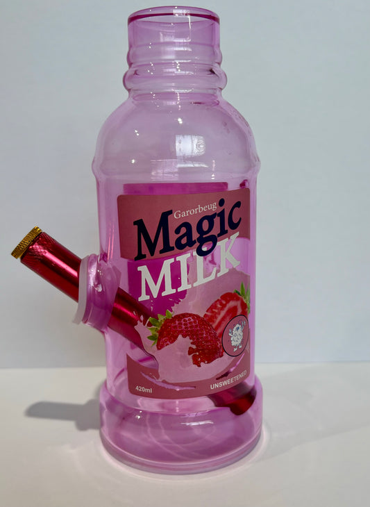 Pink Magic Milk Glass Bong